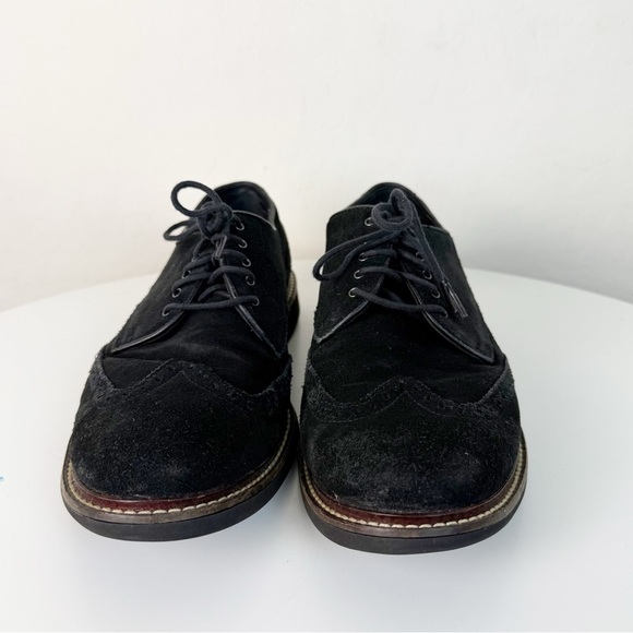 Cole Haan Mens Franklin C11429 Black Suede Wing Tip Dress Shoes - Picture 5 of 8